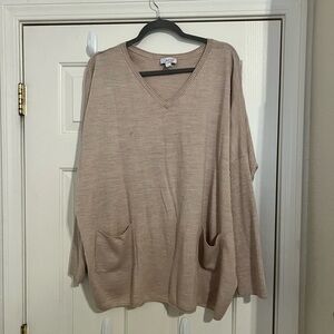 Alison Sheri Women's V-Neck Sweater - Tan